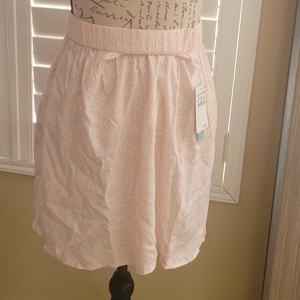 Abound Skirt Women's  White-Pink Mini Moo Elastic Waist Nwt